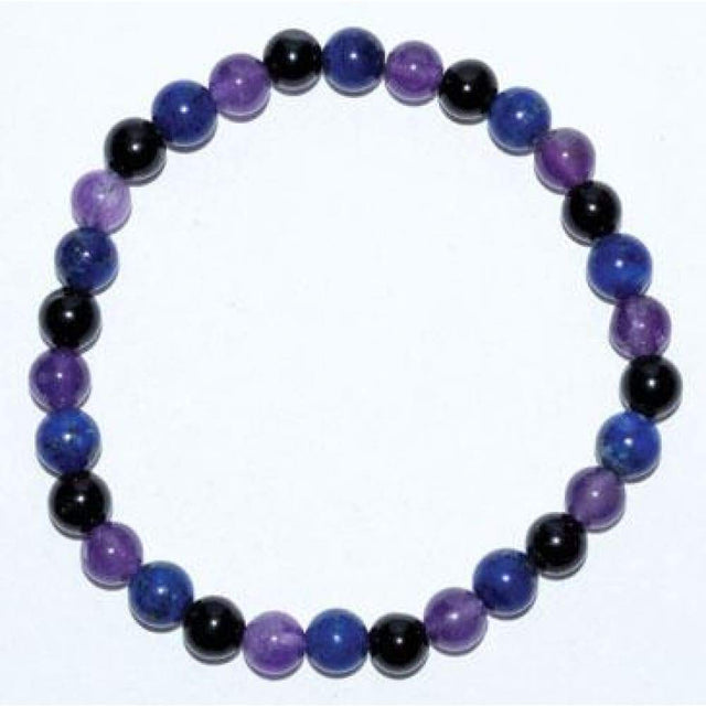 6 mm Elastic Bracelet Round Beads - Amethyst, Lapis, Black Tourmaline - Magick Magick.com