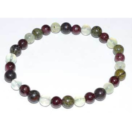 6 mm Elastic Bracelet Round Beads - Dragon Blood Jasper, Garnet, Prehnite - Magick Magick.com