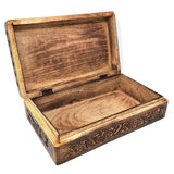 6" x 10" Floral Carved Wood Box - Magick Magick.com