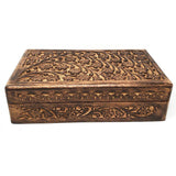 6" x 10" Floral Carved Wood Box - Magick Magick.com