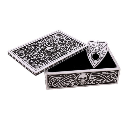 6" x 4" Black and White Ouija Board Trinket Box - Magick Magick.com