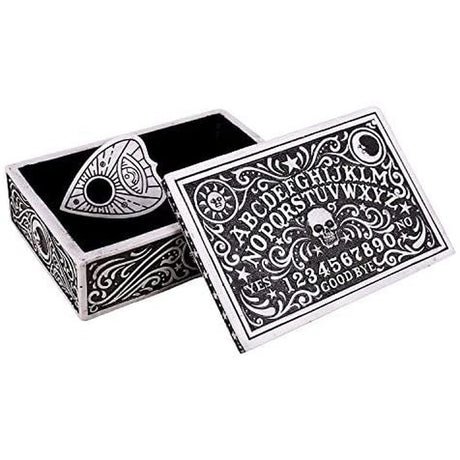 6" x 4" Black and White Ouija Board Trinket Box - Magick Magick.com