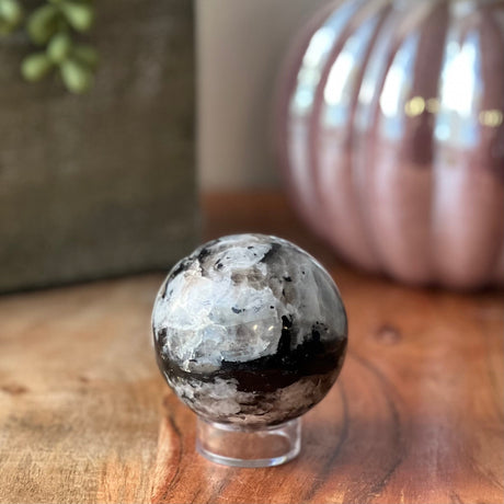 60 mm Gemstone Sphere - Rainbow Moonstone - Magick Magick.com