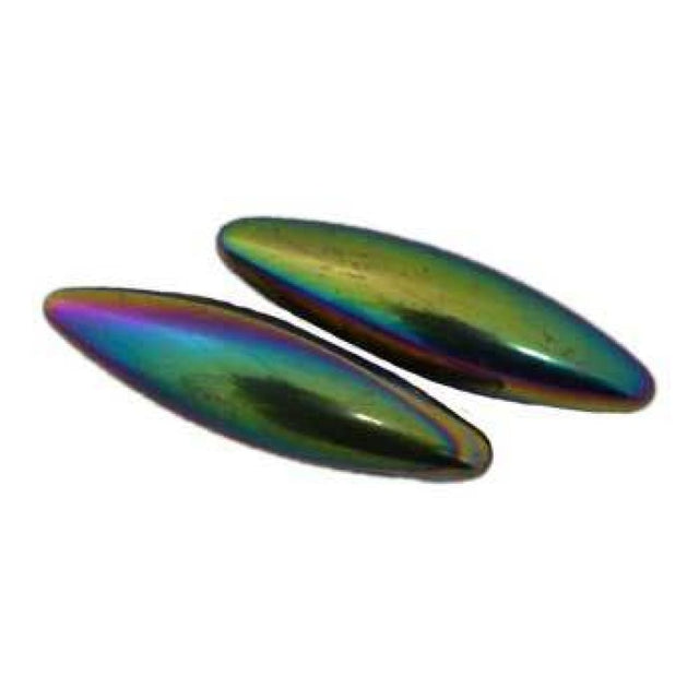60 mm Rainbow Magnetic Hematite Oval Pair - Magick Magick.com