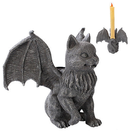 6.25" Cat Gargoyle Polyresin Candle Holder - Magick Magick.com