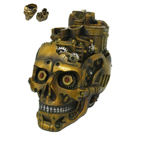 6.3" Steampunk Skull Display Chest - Magick Magick.com