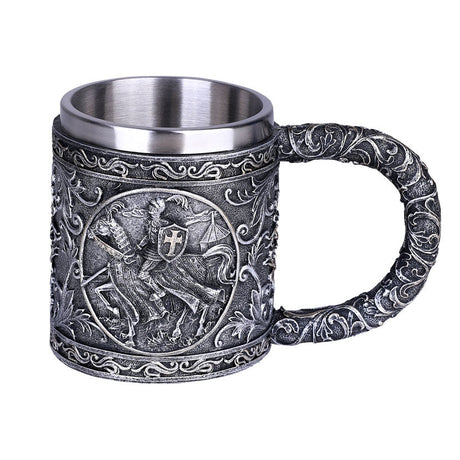 6.4" Stainless Steel Resin Mug - Calvalry Knight - Magick Magick.com