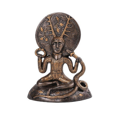 6.5" Celtic God Cernunnos Sitting Position Resin Figurine - Magick Magick.com