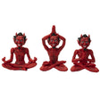 6.5" Red Devil Statue - Yoga (Set of 3) - Magick Magick.com