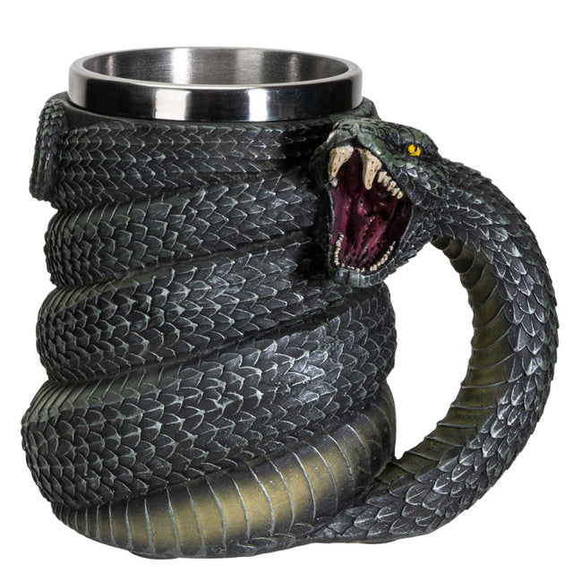 6.5" Stainless Steel Resin Mug - Serpent - Magick Magick.com