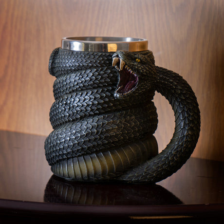 6.5" Stainless Steel Resin Mug - Serpent - Magick Magick.com