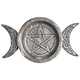 6.5" Triple Moon Pillar Candle Holder - Magick Magick.com