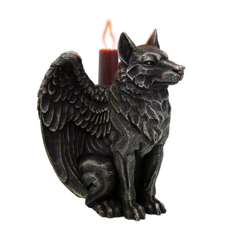 6.5" Wolf Gargoyle Candle Holder - Magick Magick.com