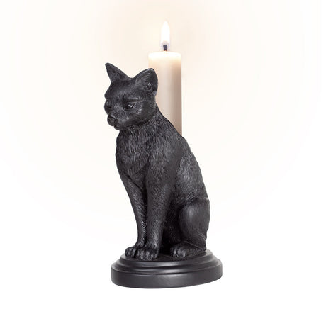 6.7" Faust's Familiar Cat Candle Holder - Magick Magick.com