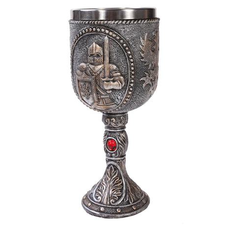 6.75" Chalice / Goblet - Knight with Sword and Shield - Magick Magick.com