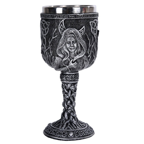 6.75" Chalice / Goblet - Triple Moon Goddess - Magick Magick.com
