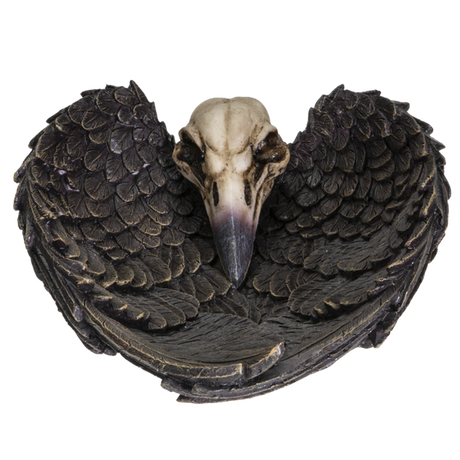 6.75" Raven Skull Resin Dish - Magick Magick.com