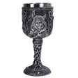 6.75" Resin & Stainless Steel Chalice / Goblet - Triple Moon Goddess - Magick Magick.com