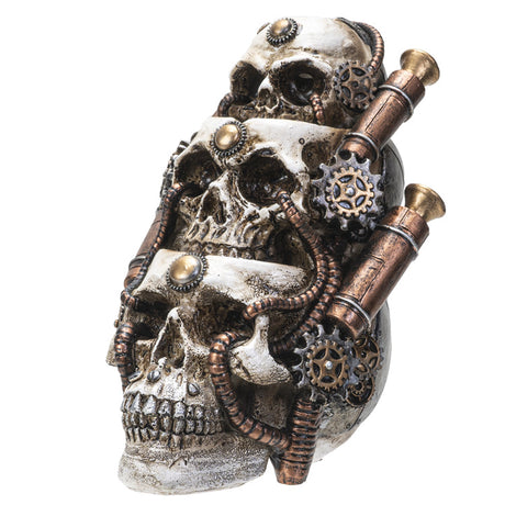 6.75" Steampunk Skulls Backflow Incense Burner - Magick Magick.com