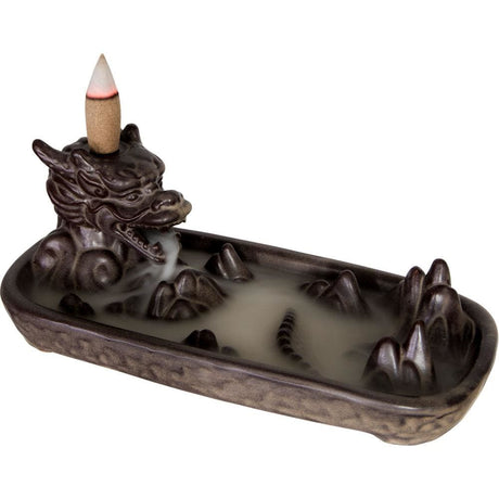 7" Ceramic Backflow Incense Burner - Dragon Head - Magick Magick.com