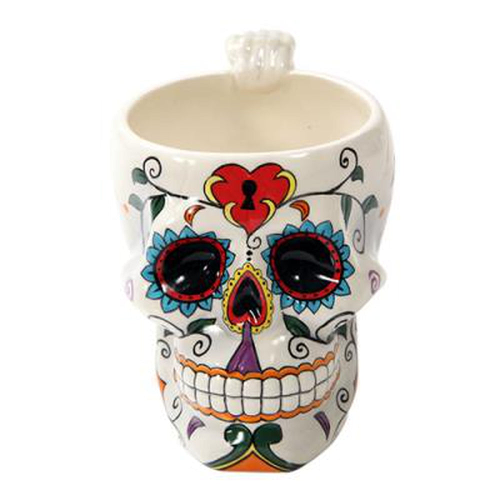 7" Ceramic Mug - Day of the Dead Skull #1 - Magick Magick.com