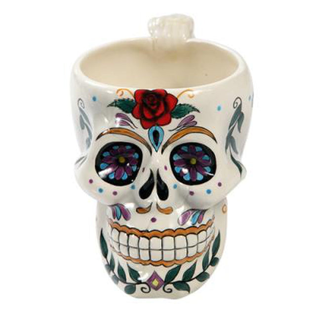 7" Ceramic Mug - Day of the Dead Skull #2 - Magick Magick.com
