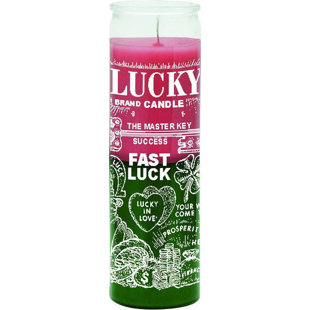 7 Day Glass Candle 2 Color Fast Luck - Pink / Green - Magick Magick.com