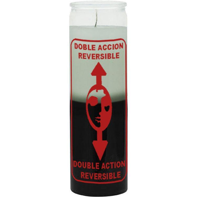 7 Day Glass Candle 2 Color Reversible - White / Black - Magick Magick.com