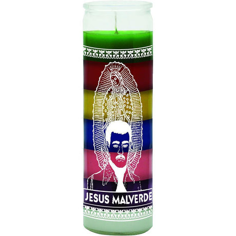 7 Day Glass Candle 7 Color - Jesus Malverde - Magick Magick.com