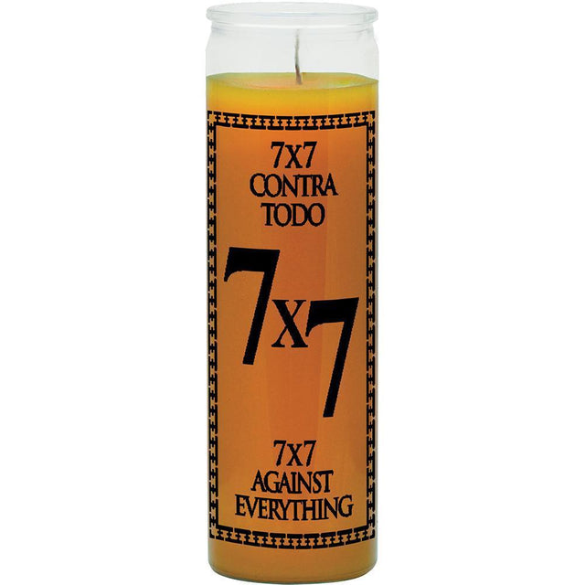 7 Day Glass Candle 7x7 Against Everything - Orange - Magick Magick.com