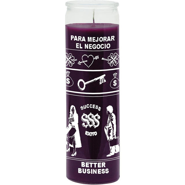 7 Day Glass Candle Better Business - Purple - Magick Magick.com
