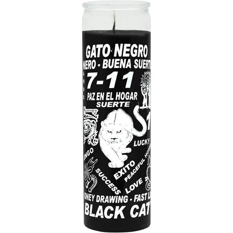 7 Day Glass Candle Black Cat - Black - Magick Magick.com