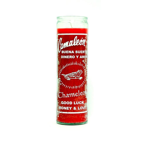 7 Day Glass Candle Chameleon - Red - Magick Magick.com