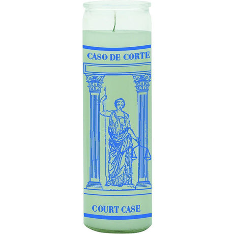 7 Day Glass Candle Court Case - White - Magick Magick.com