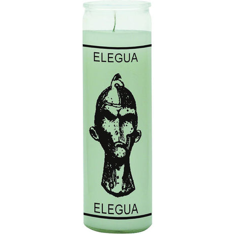 7 Day Glass Candle Elegua - White - Magick Magick.com