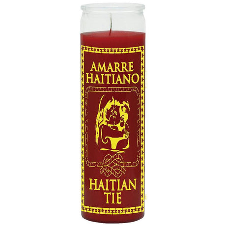 7 Day Glass Candle Haitian Tie - Red - Magick Magick.com