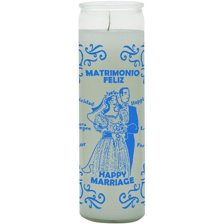 7 Day Glass Candle Happy Marriage - White - Magick Magick.com