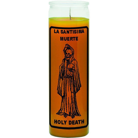 7 Day Glass Candle Holy Death - Gold - Magick Magick.com