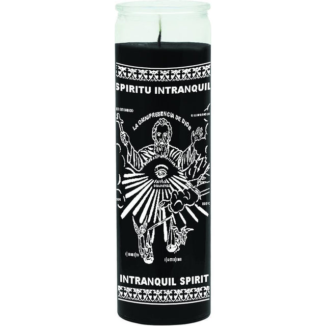 7 Day Glass Candle Intranquil Spirit - Black - Magick Magick.com