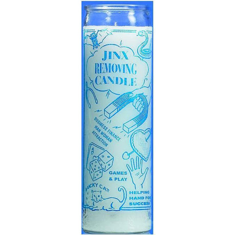 7 Day Glass Candle Jinx Removing - White - Magick Magick.com