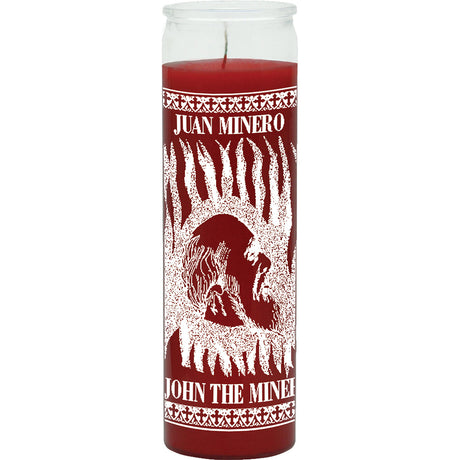 7 Day Glass Candle John The Miner - Red - Magick Magick.com