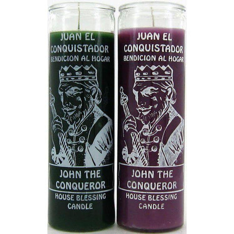7 Day Glass Candle John the Conqueror House Blessing - Green - Magick Magick.com
