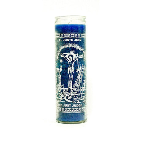 7 Day Glass Candle Just Judge - Blue - Magick Magick.com