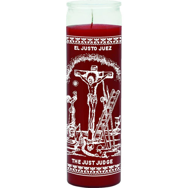 7 Day Glass Candle Just Judge - Red - Magick Magick.com