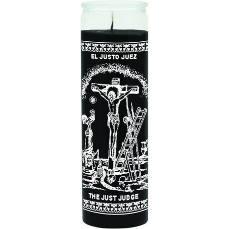 7 Day Glass Candle Just. Judge - Black - Magick Magick.com