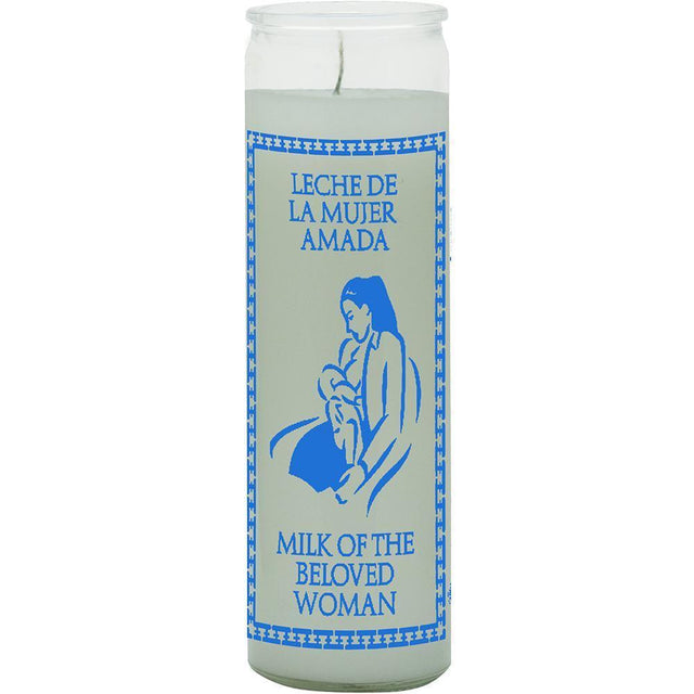 7 Day Glass Candle Milk of Beloved Woman - White - Magick Magick.com