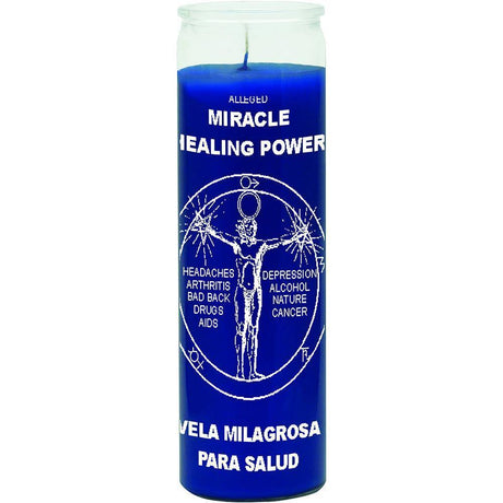 7 Day Glass Candle Miracle Healing Power - Blue - Magick Magick.com