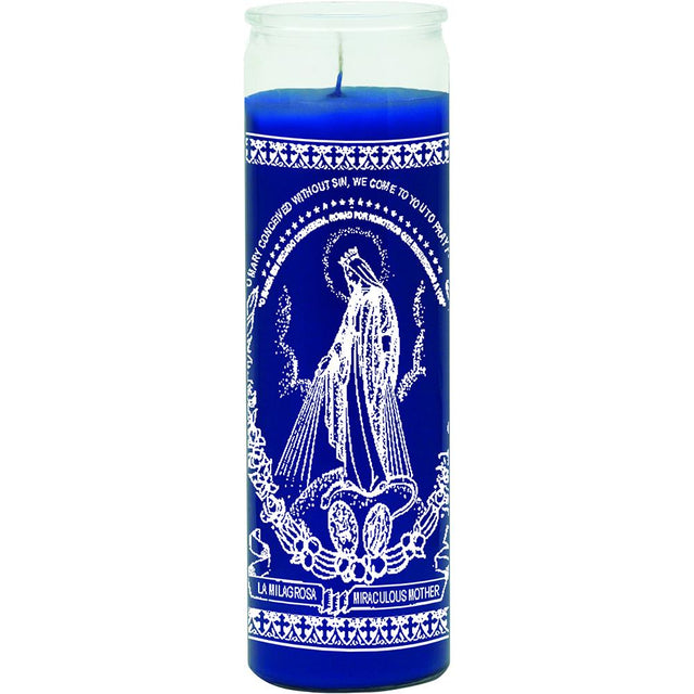 7 Day Glass Candle Miraculous Mother - Blue - Magick Magick.com