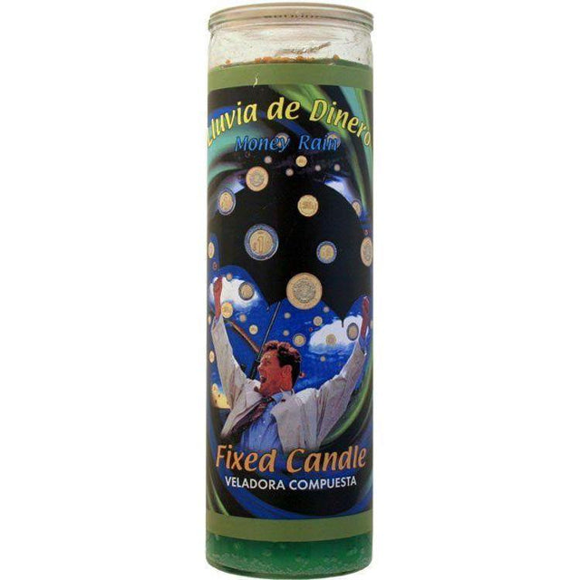 7 Day Glass Candle Mystical Fixed - Money Rain - Green - Magick Magick.com