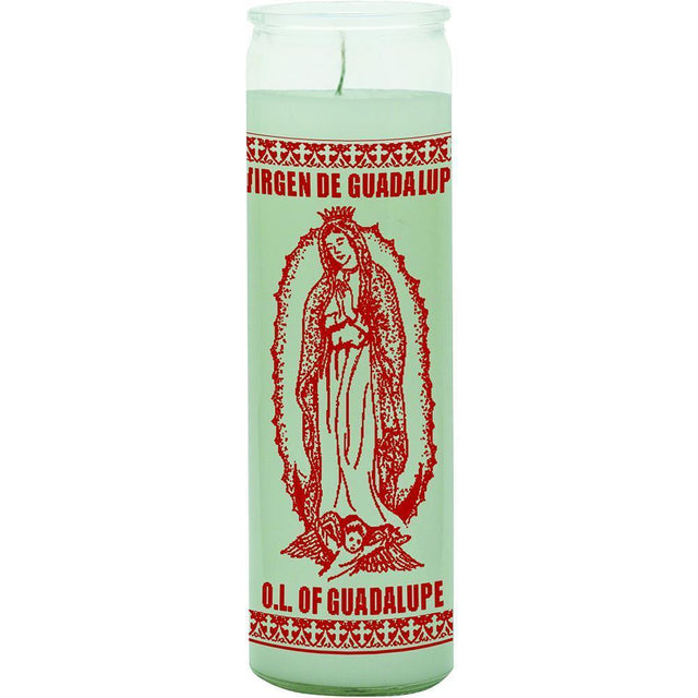 7 Day Glass Candle Our Lady Guadalupe - White - Magick Magick.com